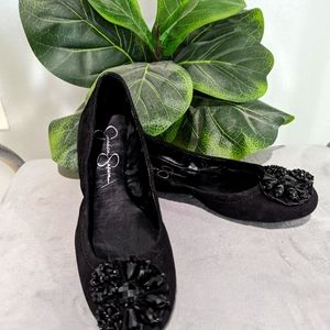 Jessica Simpson black suede flats